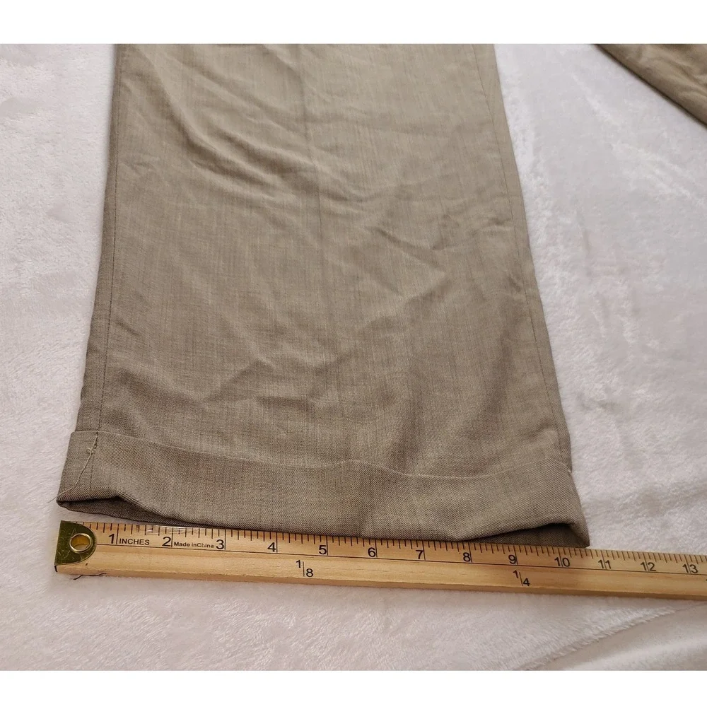 Zacchi Classico Italiana Men's Tan Pleated Cuffed Dress Pants 34x34 Trouser‎